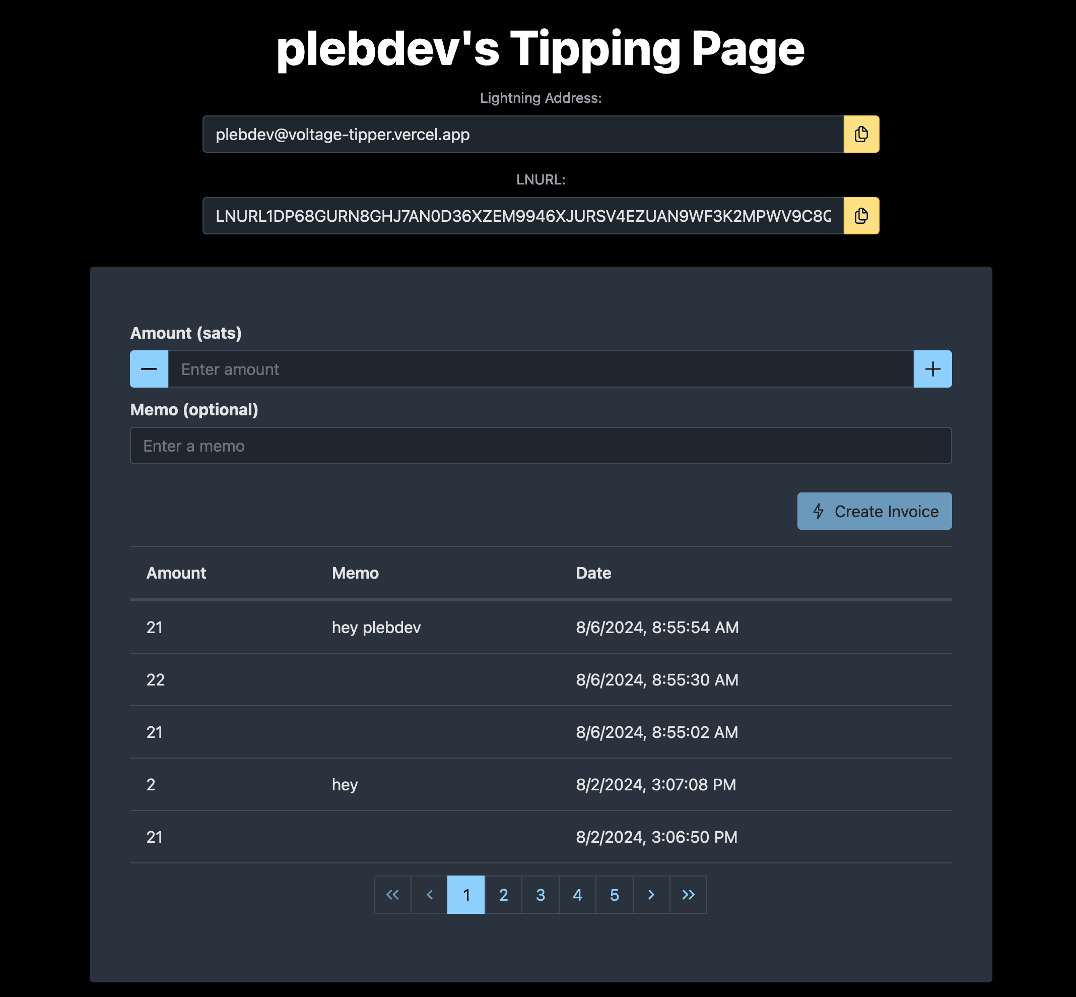Voltage Tipper - App Template